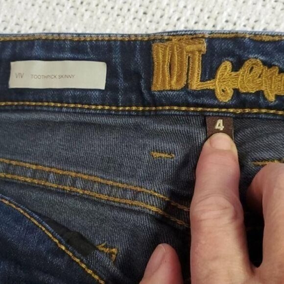 Kut from the Kloth VIV Toothpick Skinny Sz 4 Blue Jeans with Pockets - Picture 3 of 11